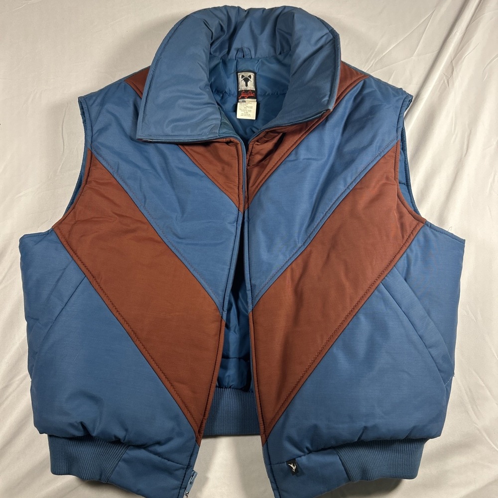 Vintage Fox Fire Vest size XL nylon exterior camping vest orange and Blue